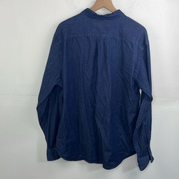 Old Navy Men’s Button Down Long sleeve collared shirt denim size XXL - Picture 2 of 7